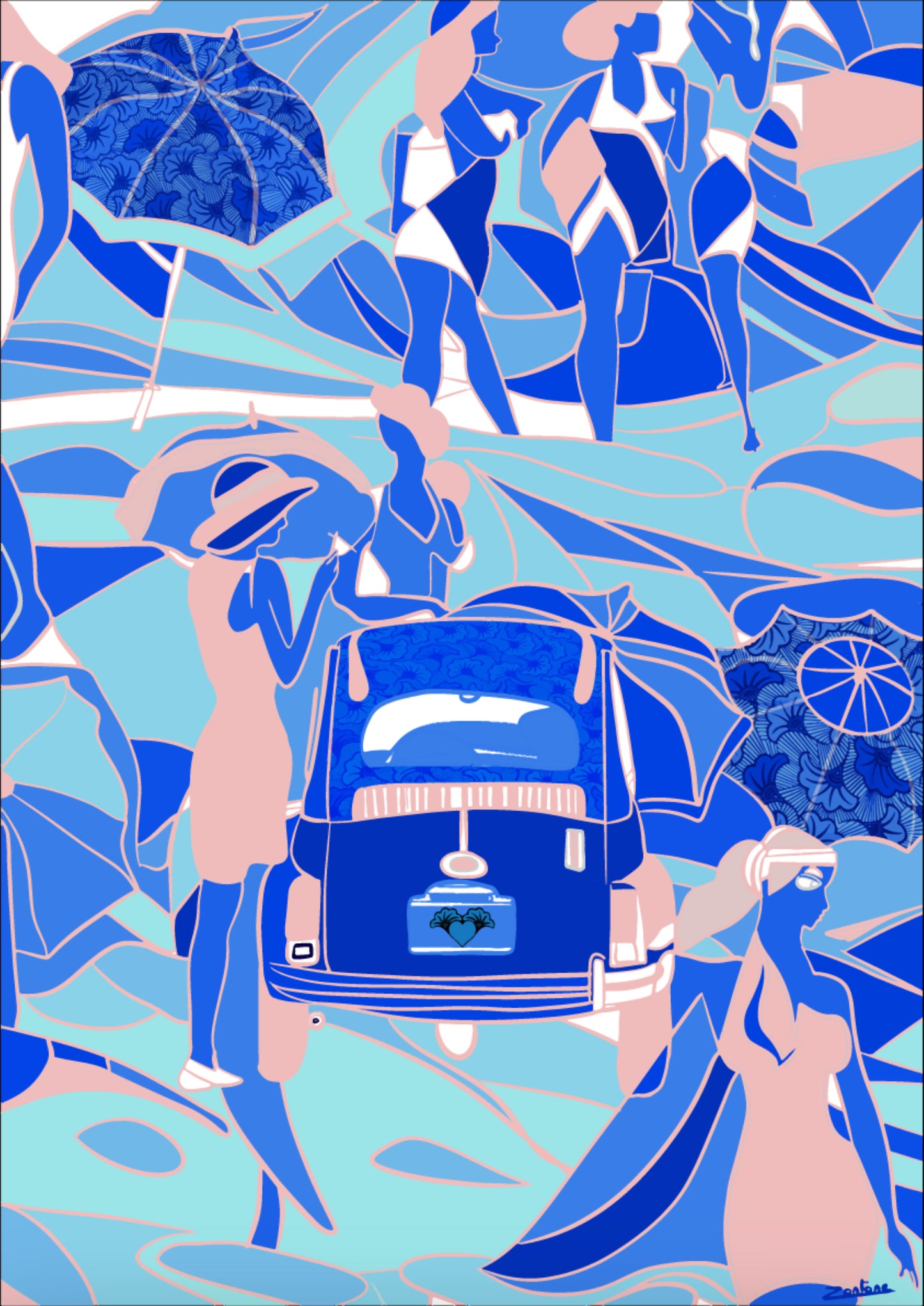 Sweat col rond LA FIAT BLEU